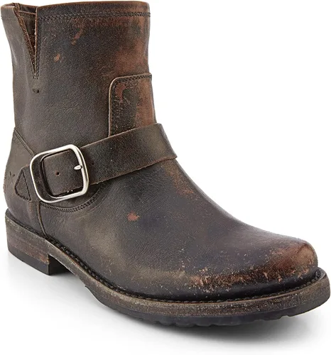 Vista 3 de Frye Veronica Botines para mujer hechos de cuero cepillado de grano completo con herrajes de metal antiguo e impermeables, construcción de ribete