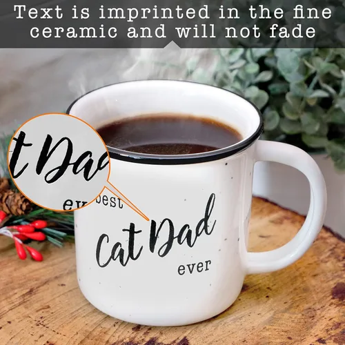 Vista 3 de MAINEVENT Taza del Mejor Papá de Gato del Mundo 11 Onzas, Taza de Café de Novedad, Taza de Gato para Papá, Mejor Taza de Papá Felino, Regalo Genial