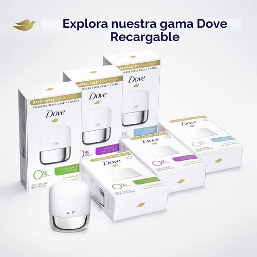 Vista 12 de Dove Kit de inicio de desodorante recargable 0% aluminio coco y jazmín rosa desodorante libre de aluminio 1.13 oz