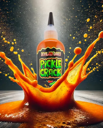 Vista 4 de Salsa picante de eneldo Devil Daves Pickle Crack - Calor medio, 8.6 onzas