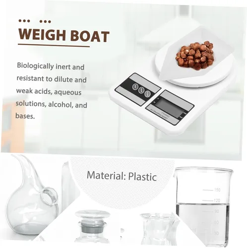 Vista 7 de Healeved Plato de pesaje de plástico para barcos de pesaje, 20 unidades, bandeja de pesaje, plato de pesaje antiestático
