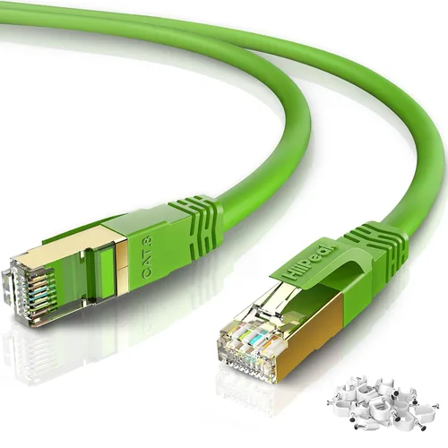 Vista 13 de HiiPeak Cable Ethernet Cat8 de 1 pie, para interiores y exteriores, alta velocidad, 26 AWG Cat8, cable LAN de red Cat8 de 2000 Mhz, 40 Gbps con Negro