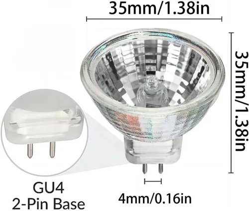 Vista 3 de 4PC Halogen Spotlight Bulb 5W 6V MR11 20W 24V GU4 Halogen Light Bulbs 35W 12V MR11 220V 10W G4/GU4/GZ4 Bi-Pin Base Dimmable 6V 5W