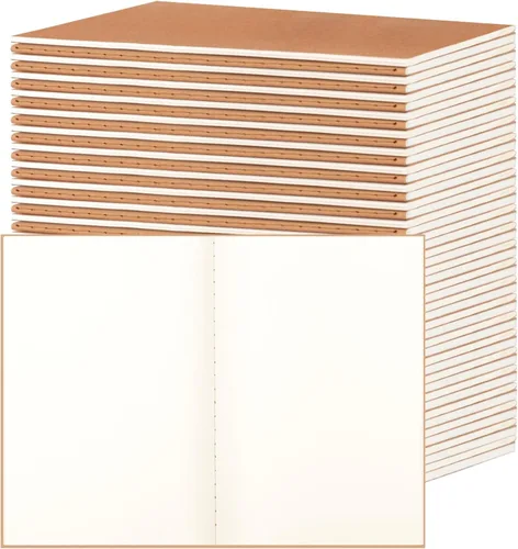 Vista 10 de ALKALO Paquete de 6 cuadernos de papel kraft de cuadrícula A5 a granel, cuadernos de diario, cuadernos de papel cuadriculado A5, 8.3 x 5.5 pulgadas