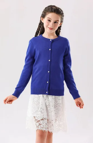 Vista 4 de SMILING PINKER cardigan de cuello redondo para niñas