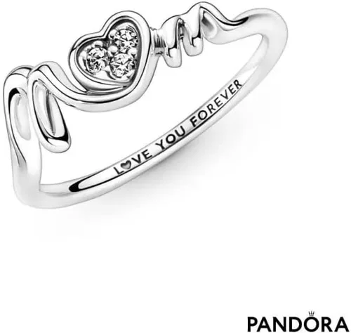 Vista 4 de PANDORA Anillo de corazón para mamá