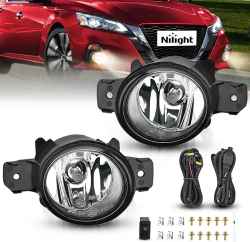 Vista 10 de Conjunto de luces antiniebla Nilight Compatible con Nissan Maxima 2000 2001 Sentra 2002 2003 y Frontier 2004 Xterra Lámparas de lente ámbar