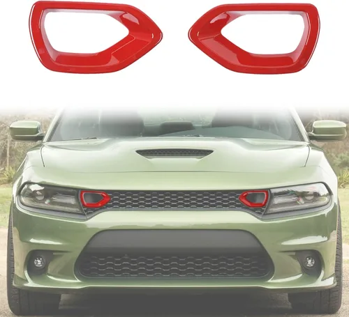 Vista 8 de Hoolcar Cubierta de rejilla central para parachoques delantero exterior para Dodge Charger R/T Scat Pack 2015-2021, color negro