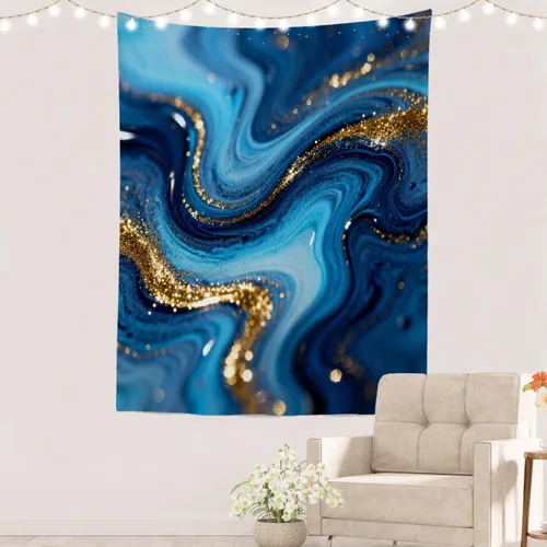 Vista 10 de Batmerry Abstract Repeat Polyester Tapestry, Tiled Directional Lightweight Wall Hanging High-Definition Print Backdrop For Dorm Room Bedroom Living