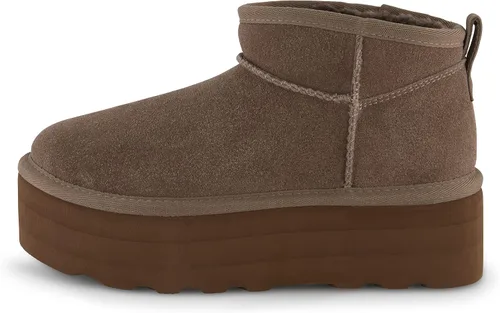 Vista 2 de CUSHIONAIRE Botas de plataforma Hippy Genuine Suede para mujer + espuma viscoelástica