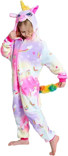Vista 8 de Pijama de unicornio unisex para niños, enteritos para disfraz, Halloween