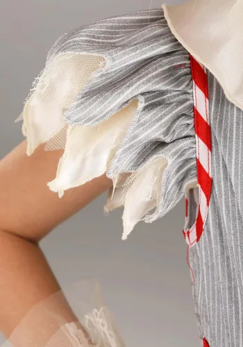 Vista 5 de Disfraz de payaso malvado para niña, vestido de payaso asesino con leggings, puños de muñeca y tobillos. Diseño clásico espeluznante, pequeño