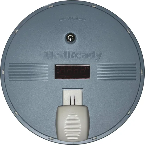 Vista 2 de Dispensador de píldoras monitoreado celular (MR-357FL): organizador automático de medicamentos de 28 días, alertas para cuidadores de luz