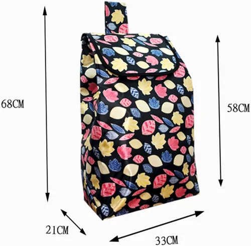Vista 2 de Bolsa de repuesto para carrito de compras, bolsa plegable de 40 L, bolsa de almacenamiento multifuncional reutilizable, para supermercado, hogar