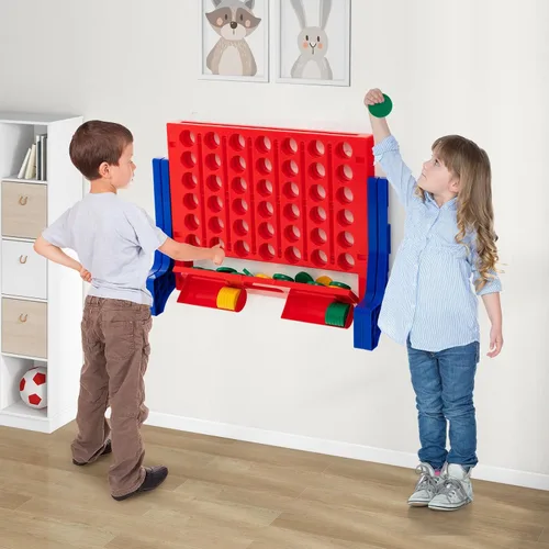 Vista 9 de KOTEK 1.6 FT Tall Giant 4-in-A-Row, Jumbo 4-to-Score Game with Carrying Bag & 42 Coins, Quick Release Slider, Indoor Outdoor Family Board Game for