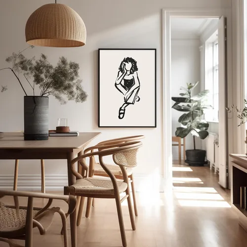 Vista 204 de Poster Master Faces Poster - Retro Women Print - Portrait Art - Sketch Illustration - Abstract Artwork - Woman Design - Chic Boho Design - Great