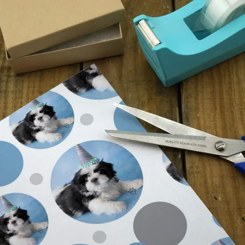 Vista 3 de GRAPHICS & MORE Shih Tzu Dog - Rollo de papel de regalo para fiesta de cumpleaños