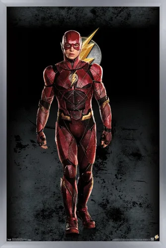 Vista 9 de Trends International Película de DC Comics - Liga de la Justicia - Póster de pared The Flash, 14.725 x 22.375 pulgadas, versión enmarcada de madera