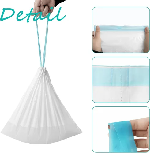 Vista 3 de Paquete de 120 forros para silla de orinal con cordón, bolsas desechables para asiento de inodoro de entrenamiento para niños pequeños