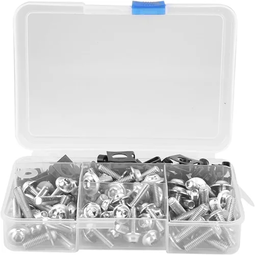 Vista 11 de Tornillos, kit universal de carenado de 177 piezas de tornillos de motocicleta M5 M6 apto para motos deportivas (azul)