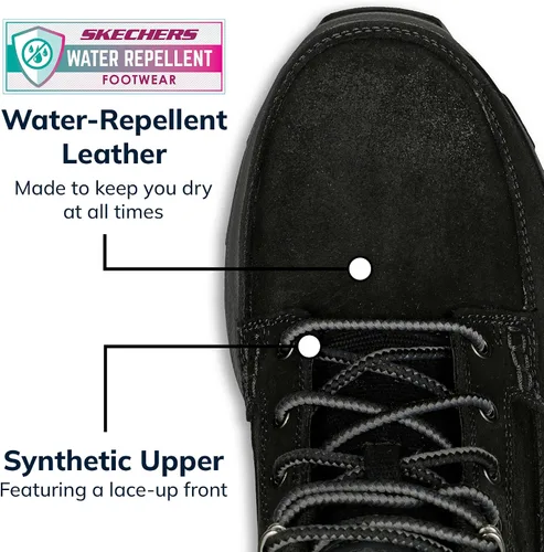 Vista 4 de Skechers Respected-Boswell Mid Top - Tenis de cuero con puntera tipo mocasín para hombre