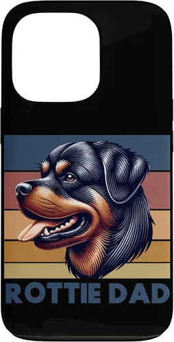 Vista 10 de Rottweiler Dad Rottie Father Dog Parent Father's Day Retro Case for iPhone 16