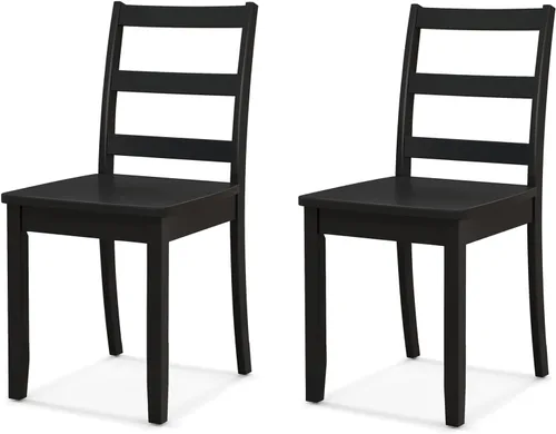Vista 16 de ERGOMASTER Juego de 4 sillas de comedor de madera, sillas de cocina de madera sin brazos con respaldo, sillas laterales de restaurante para estudio