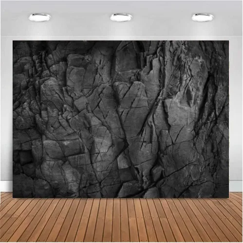 Vista 3 de Fondo fotográfico negro oscuro carbón piedra cueva mármol textura superficie patrón decoración fiesta fondo foto estudio fotográfico 7x5ft vinilo