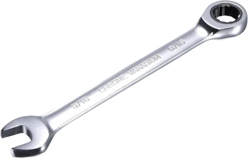 Vista 18 de uxcell Llave combinada de carraca de 1 pulgada SAE de 72 dientes y 12 puntos, llave de caja abierta de trinquete, herramientas Cr-V