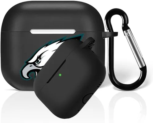 Vista 17 de Funda protectora de silicona para 49ers compatible con AirPods de 1ª/2ª generación, funda de carga, llavero