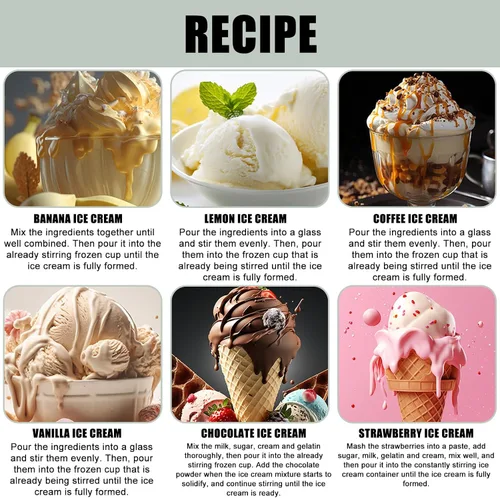 Vista 2 de Máquina para hacer helados, máquina eléctrica casera para hacer helado, mezclas y batidos, máquina para hacer yogur congelado con doble aislamiento