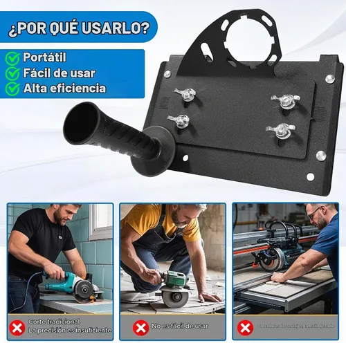 Vista 3 de Herramienta de biselado de azulejos de 45°, soporte para amoladora angular, piedra de cerámica para azulejos de corte de 45 grados, accesorio