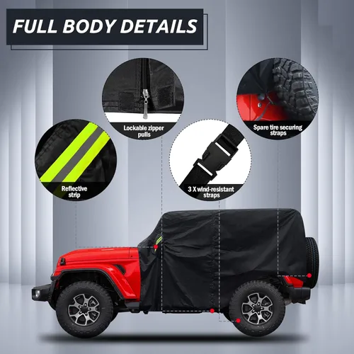 Vista 3 de Migaven - Cubierta de cabina para Jeep Wrangler de 2 puertas 1987-2025 y superior, cubierta impermeable para Jeep Wrangler de 2 puertas