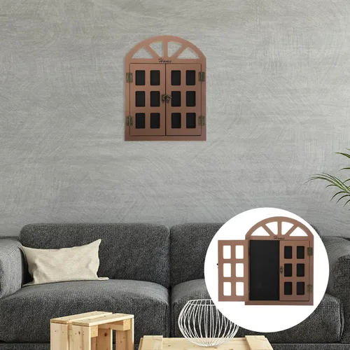 Vista 3 de VOSAREA Colgante de pizarra de madera para ventana, multifuncional, letrero de pizarra reutilizable