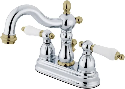 Vista 17 de Kingston Brass KB1607PL Heritage - Grifo de baño central de 4 pulgadas, latón cepillado Cobrizo cepillado