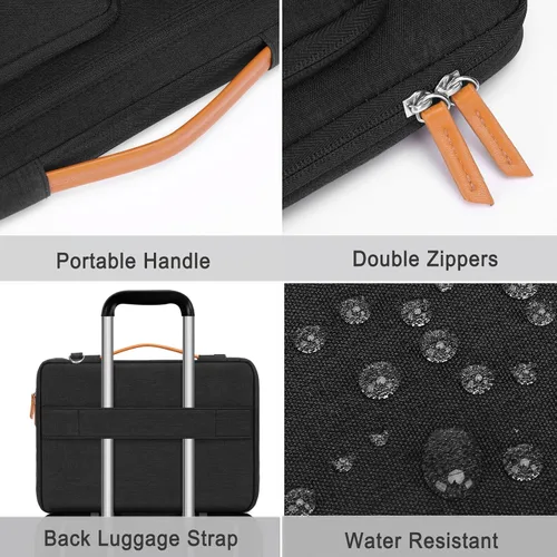 Vista 6 de MOSISO 360 Protective Laptop Bag, Computer Bags, Side Open Messenger Bag with Trolley Sleeve&5 Pockets