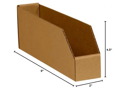 Vista 5 de Box USA BBINBIN29K Cajas de contenedores de tapa abierta, 2" x 9" x 4-1/2", kraft (paquete de 25)