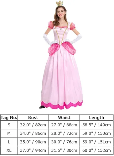 Vista 6 de IBTOM CASTLE Womens Princess Movie Character Costume Adult Cosplay Dress Crown Halloween Carnival Party Fancy Dress Up