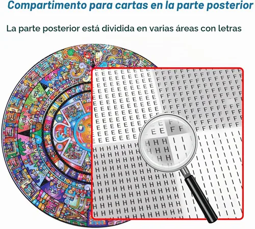Vista 7 de Bgraamiens Puzzle-Aztec Totem - Rompecabezas redondo de 1000 piezas para adultos (Tótem azteca)