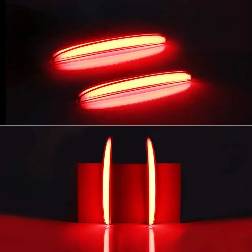 Vista 3 de Luces Reflectoras de Parachoques LED de Lente Roja Luces de Freno Traseras Faros Antiniebla Traseros para Honda Civic Hatchback 2017 en adelante