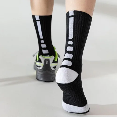 Vista 6 de Fraobbg 4 pares de calcetines atléticos para hombre, gruesos, protectores, amortiguadores deportivos, de élite, baloncesto, fútbol, compresión, 7-12