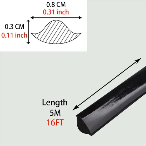 Vista 2 de Moldeado flexible de un cuarto redondo autoadhesivo, tira impermeable para calafatear para bordes de pared, bordes de techos, borde de gabinete