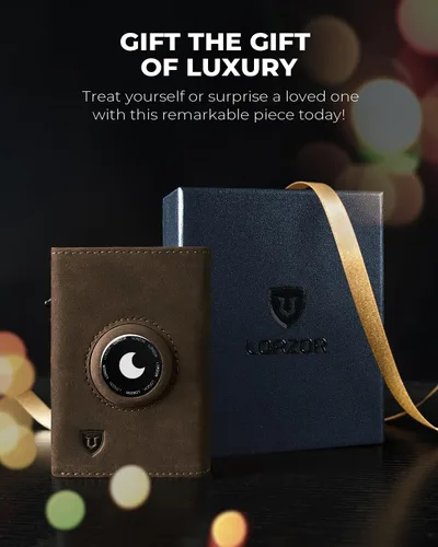Vista 7 de Billetera para hombre para AirTag, billetera AirTag desplegable para hombre para Apple AirTag, cuero de fibra de carbono, inteligente, delgada