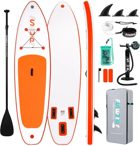 Vista 16 de FunWater Inflatable Stand Up Paddle Board with Beginners SUP Accessories 10'6'' SUP,Anti-Slip EVA Deck,Versatile Yoga/Big Fin Inflatable Paddle