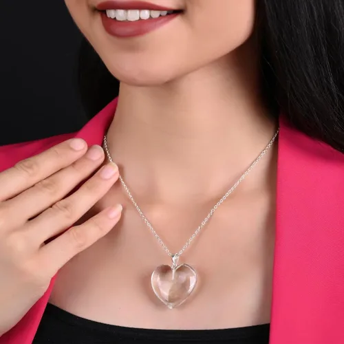 Vista 104 de Gempires Love - Collar con colgante de cristal de corazón para mujer, chapado en plata, cadena ajustable de 18 + 2 pulgadas