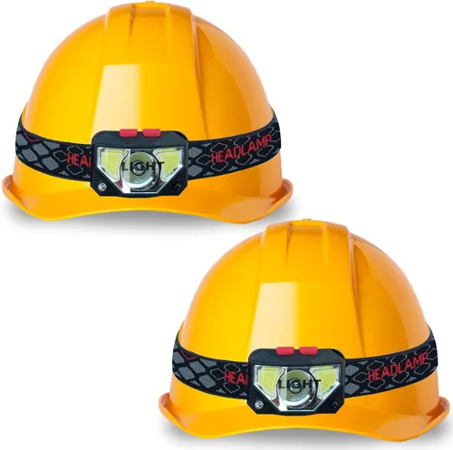 Vista 8 de Skywin Luz de casco duro, linterna frontal recargable, ligera, USB, XPG+COB, 3 LED, 200 lúmenes, luz para casco de campamento para adultos con luz