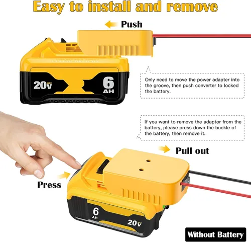 Vista 5 de Convertidor descendente de 20 V a 12 V para Dewalt batería de 20 V, regulador de voltaje de CC de 15 A MAX 180 W, inversor automático, convertidor