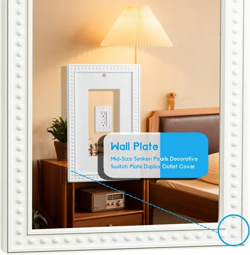Vista 5 de Cubiertas para interruptores de luz, cubiertas de salida de tamaño mediano, cubiertas de placa de pared decorativas/GFCI, material de fibra de bambú