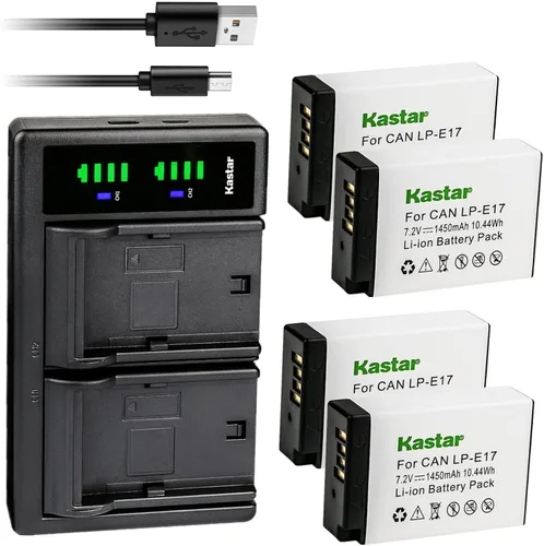 Vista 7 de Kastar Cargador de batería USB LTD2 de repuesto para Canon LP-E17 LPE17, 9967B02, Canon EOS RP, EOS R8, EOS R10, EOS R50, EOS R100 cámara sin