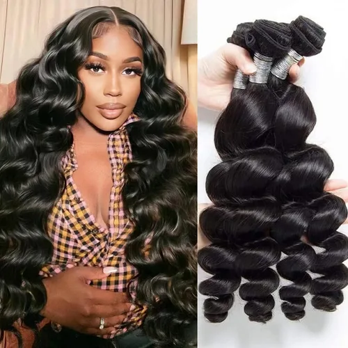 Vista 28 de Extensiones de cabello humano ondulado de 16, 18, 20, 22 pulgadas, grado 10A, extensiones de cabello humano ondulado 100% sin procesar, color negro
